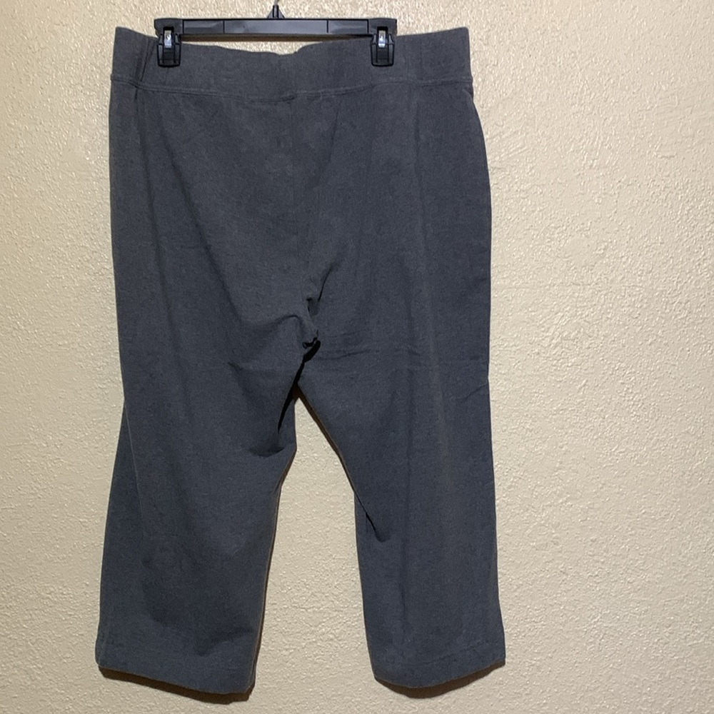Lands' End Capris Stretch Pants Gray 2X Starfish Crop Straight Cotton Spandex - Picture 8 of 16